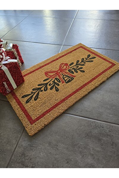 LAMONETA Holiday Bells New Year Ribbon with Bells and Bows New Year's Eve Door Front Koko Doormat