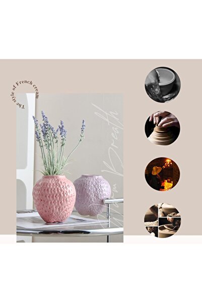 PIWINE Strawberry Ceramic Vase (Pink, Handmade)