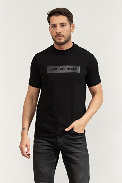 Karl Lagerfeld Crewneck Erkek Bisiklet Yaka T-Shirt Siyah