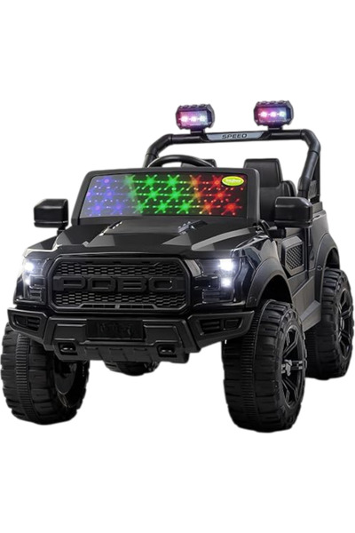 Toybox Battery Operated Ride-On Jeep for Kids, 12V Dual Motor, Music LED Lights, Rechargeable Electric Car
