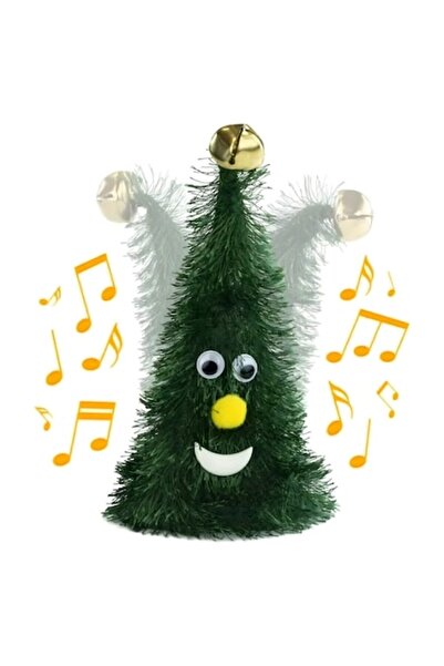 Optim Solution Decorațiune de Crăciun cu dans muzical, cu baterii, 17 cm, verde