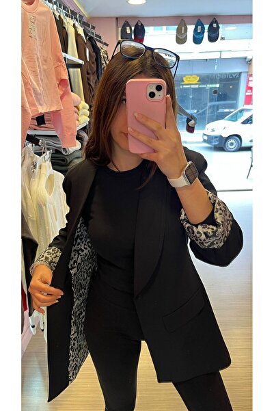 RosaCo İçi Leopar Blazer Ceket