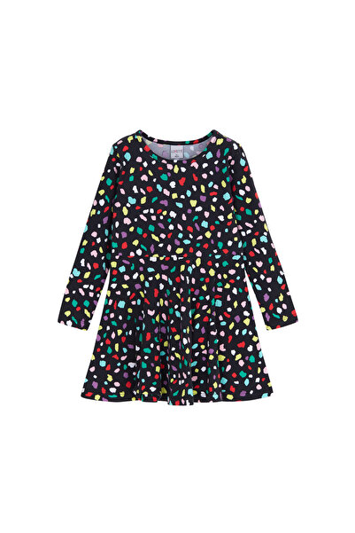 LOVETTI Φόρεμα με μακρύ μανίκι με σχήμα κοριτσιού με μοτίβο