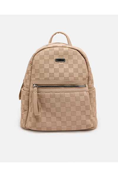 REDTAG Girls Beige Quilted Backpack