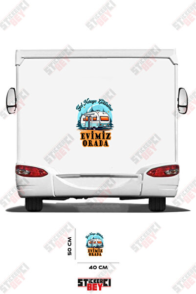 STİCKERCI BEY ملصق كارافان مطبوع عليه عبارة 'إذا كان الطريق يذهب إلى حيث لا نعرف'، فننتم في السفر'، ملصق كارافان بتصميم فني