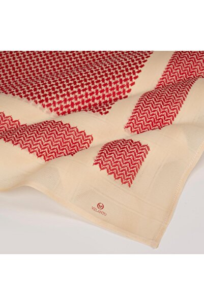 VELANTO Valentino red and beige shemagh