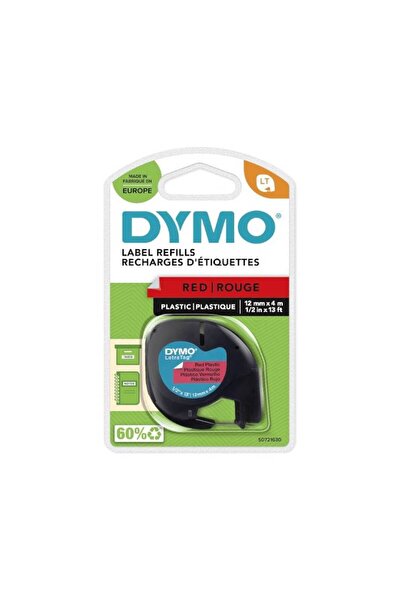 Dymo ملصقات LetraTag® البلاستيكية - S0721630، أسود على أحمر