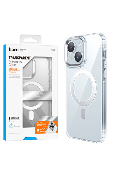 Apple Θήκη Hoco (AS3) για iPhone 15 Plus - MagSafe, Αντισταγόνα, Διαφανής