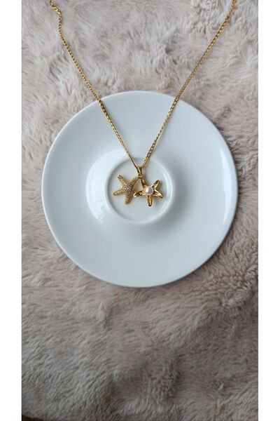 ELF ÇELİK İNCİ DETAYLI KOLYE