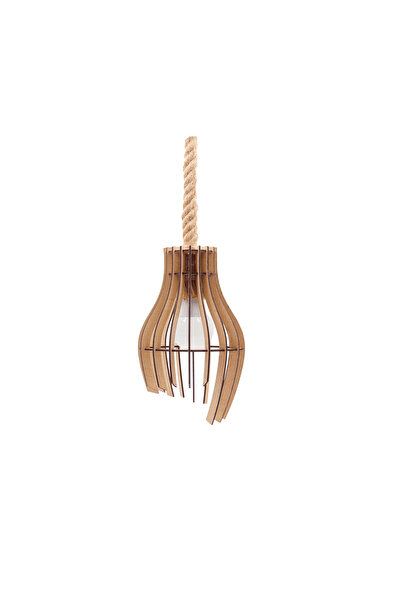 Gravarelaser Wood and Rope Chandelier