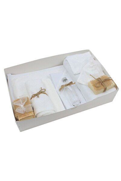 PRICHINDEL Set complet de botez, 9 piese, muselină brodată, alb