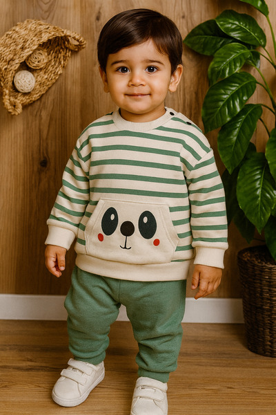 CemBebe Thick three-piece cotton warm winter tracksuit set for baby boys