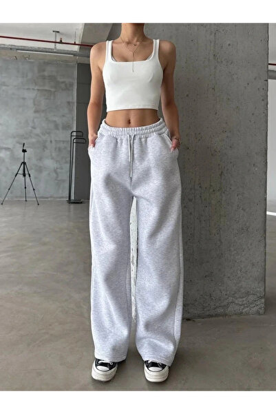 Işıltı kidss 3 Thread Fleece-Lined Oversized Tracksuit Gray