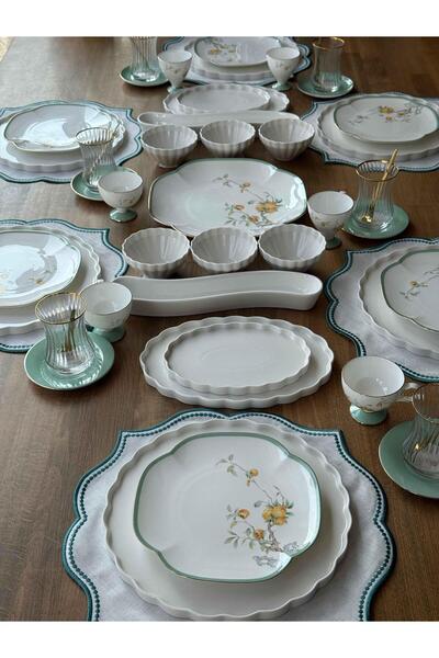 ROSSEV Peachy Kahvaltı Takımı 55 Parça 6 Kişilik