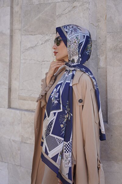 tomrisboutique Luxury Voile Silk Shawl Hijab Foulard Scarf Shawl Floral Patte...