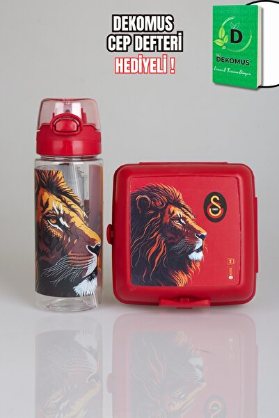 Galatasaray New Season Licensed Leon Askili 500 ml Tritan Water Bottle and B with a Gift of a Dekomus Pocket Notebook