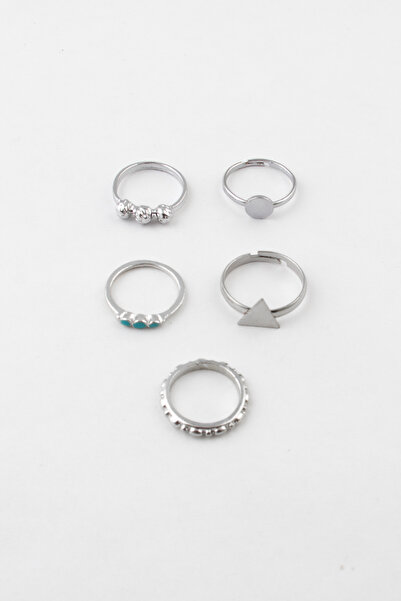 Sortie Aksesuar طقم خواتم دوريكا قابلة لتعديل الطول مع تصميم مثلث ودائري ومجم...