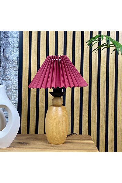 Decodelight نماذج مصابيح طاولة خشبية طبيعية بقاعدة بيضاوية وغطاء من القش المطوي على شكل مخروط