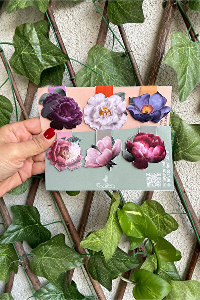 tinystoriestr علامة كتاب مغناطيسية - 6 قطع بتصميم زهور - علامة صفحات مغناطيسية