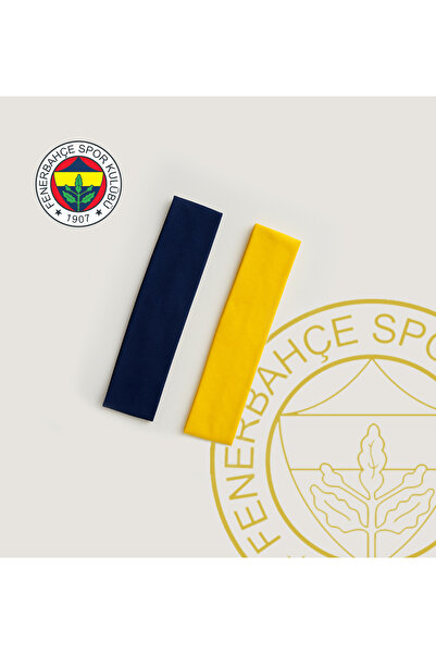 MERİCEY Yellow Navy Blue Fan Double Bandana Set