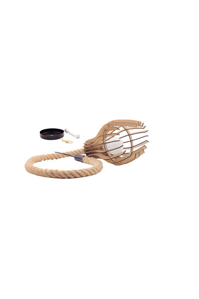 Gravarelaser Wood and Rope Chandelier