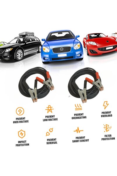 OEM Jumper cables 2*3m fi25mm, 24V/12V, 2 pliers (600A) black handles, 2 pliers (600A) red handles