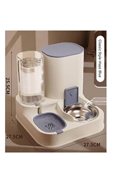 NKX Feeder and Waterer Dog Bowl Cat Bowl 2-in-1 Second Generation Ceramic Model Blue 27X25X27 CM