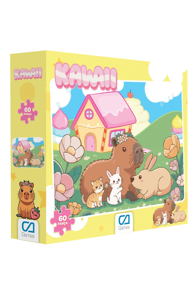 CA Games Kawaii Capybara ve Sevimli Dostları Lisanslı 60 Parça 34x24cm Çocuk ...