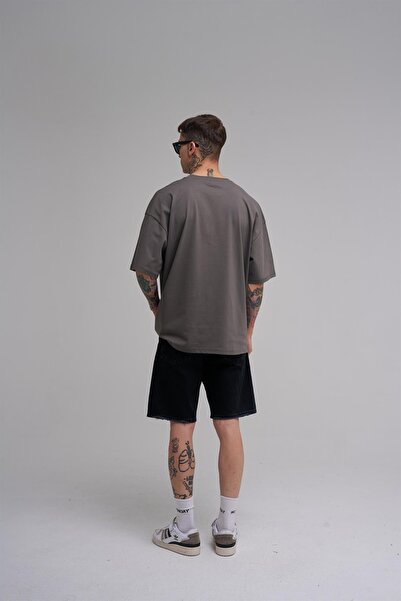 Machinist Unisex Oversized Duck Printed Cotton T-Shirt Smoke