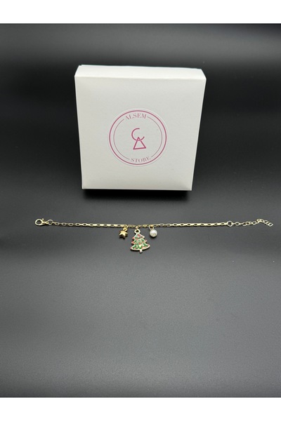 Alsem Christmas Figured Bracelet, Christmas Tree Bracelet, Santa Claus Bracelet and Happy New Year Card