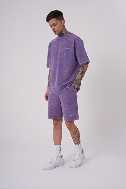 Machinist Men's Basic Washable Relaxed T-Shirt with Purple Effect