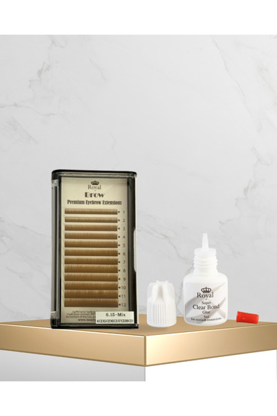 Royal Eyebrow Extensions Light brown + Clear Glue