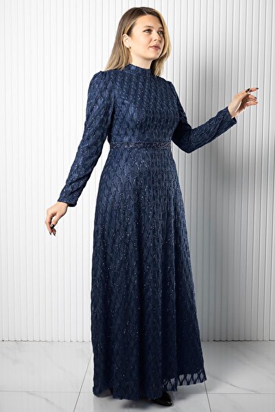 DENİMİNİ Lina Abiye Elbise Lacivert DNMELB80