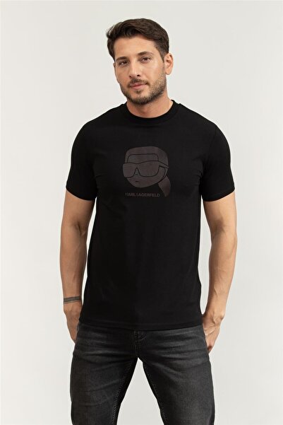 Karl Lagerfeld Crewneck Erkek Bisiklet Yaka T-Shirt Siyah