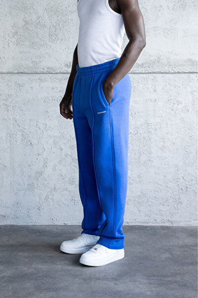 Machinist Ανδρικό φαρδύ παντελόνι με λεπτομέρεια ραφής ανοιχτό μπλε