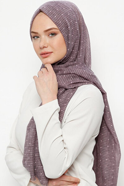 Feiza Collection Eskitme Pıt Pıt Pamuklu Şal Mürdüm