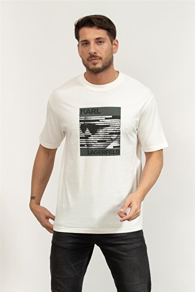 Karl Lagerfeld Crewneck Erkek Bisiklet Yaka T-Shirt Kırmızı
