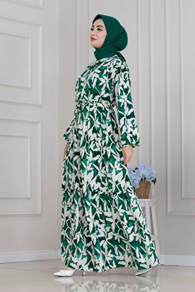 Sevitli Φόρεμα με μοτίβο τούνελ από κισσό-ΠΡΑΣΙΝΟ