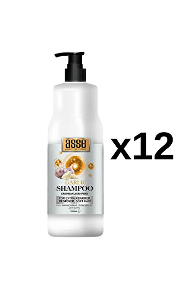 asse Pack of 12x pieces Garlic Hair Shampoo - 12000 ml