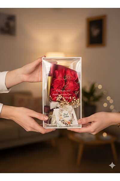 YASİMA Boxed 9-Headed Red Rose Ci̇pso New Year Special Day and Valentine's Day Gift