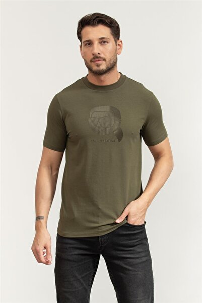 Karl Lagerfeld Crewneck Erkek Bisiklet Yaka T-Shirt Yeşil