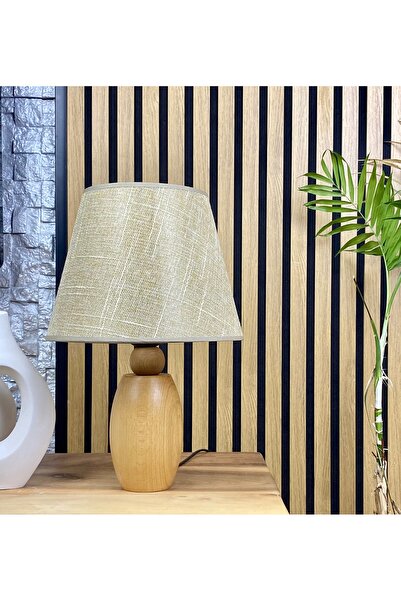 Decodelight Wooden Natural Ellipse Base Hazeran Pleated Wicker Conical Fabric...