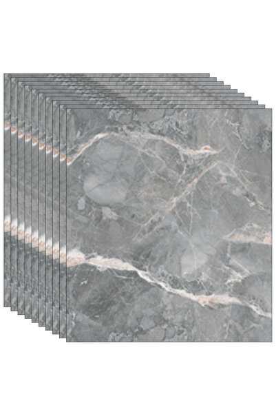 SDEPOT Set of 50 S DEPOT® wallpaper tiles, 2mm thickness, dimensions 60x60cm, marble imitation, gray