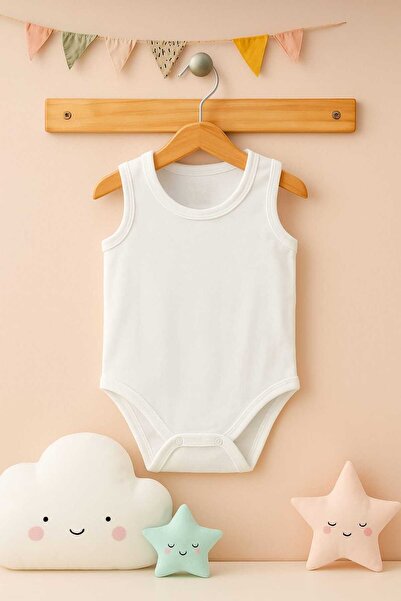 enmodaiçgiyim 1 Adet %100 Pamuklu Kolsuz Bebek Zıbın-1.Kalite,Yumuşak Dokulu ...