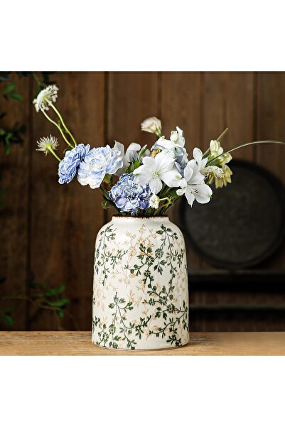 Heifgott Green Vintage Chinoiserie Crackled Ceramic Decorative Vase