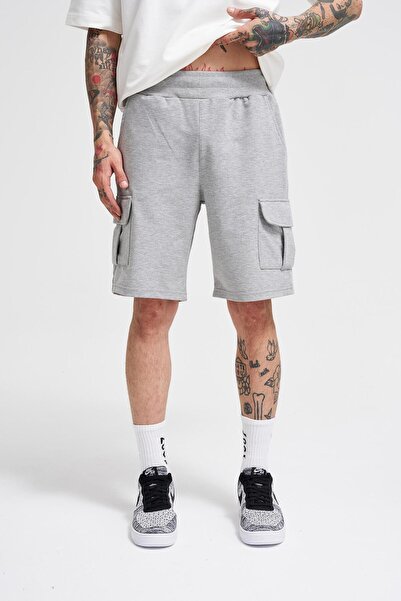 Machinist Ανακουφιστικό βασικό σορτς με πλαϊνές τσέπες σε γκρι μελανζ