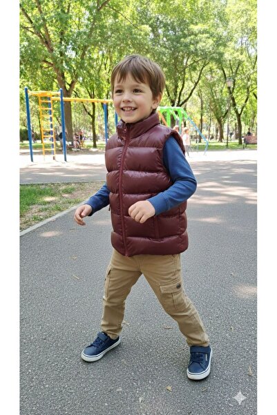 PENGORA Milano Boy's Waterproof Zippered Mock Neck Puffer Vest 2026