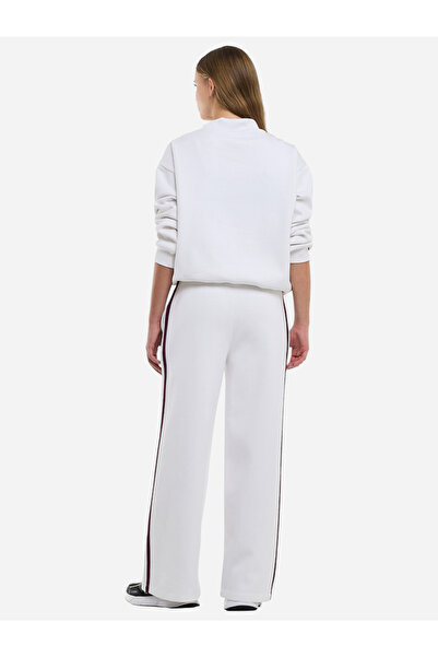 Victor and Jane By Styli White Quarter Zip Sweatshirt and Wide Leg Joggers Co-Ords