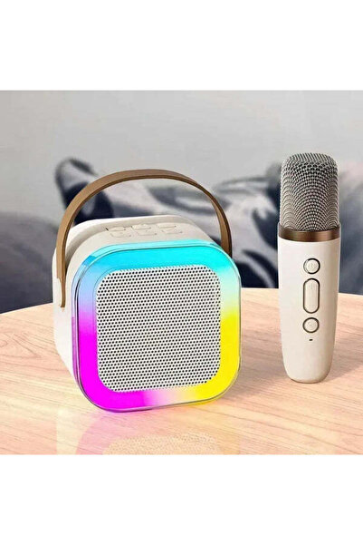 Deliny Portable Karaoke Speaker for Children with Wireless Microphone, Bluetooth and RGB Light Effects
