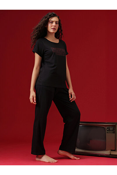 Clovia By Styli Cotton Graphic Print T-Shirt and Pyjama Set